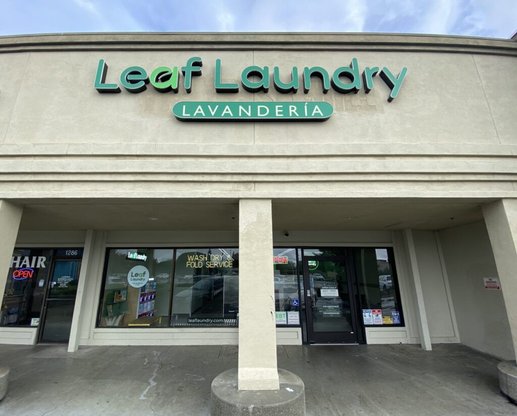 Store front of Leaf Laundry West Sacramento